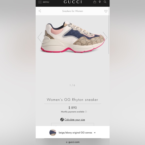 ๐๐๐Women's GG Rhyton sneaker - Picture 12 of 13